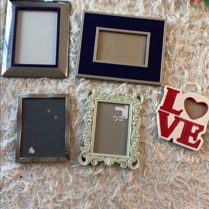 Five picture frames.